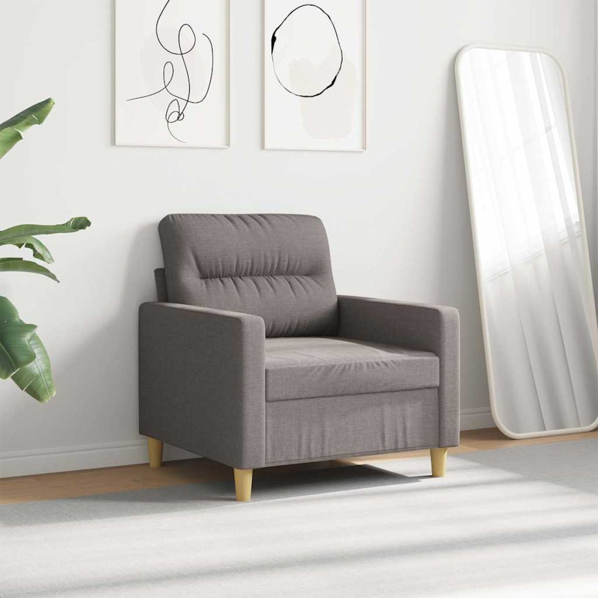 vidaXL Πολυθρόνα Taupe 60 εκ. Υφασμάτινη