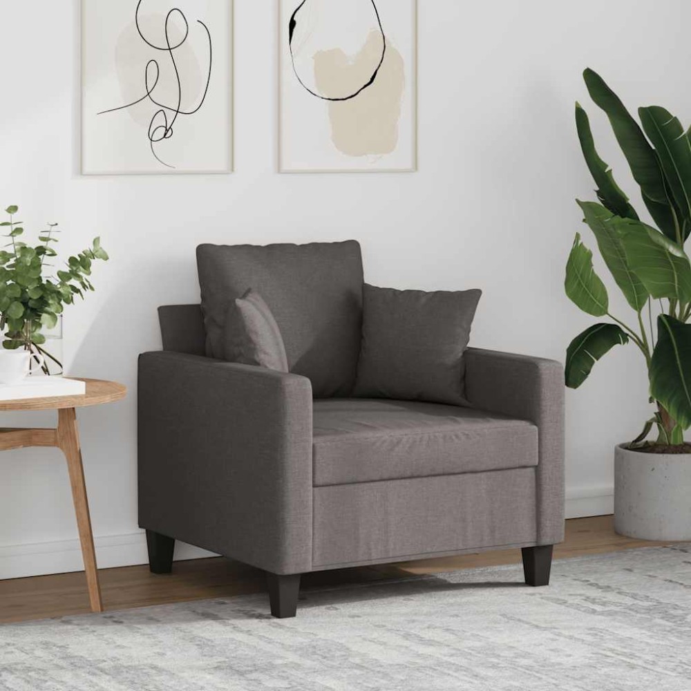 vidaXL Πολυθρόνα Taupe 60 εκ. Υφασμάτινη