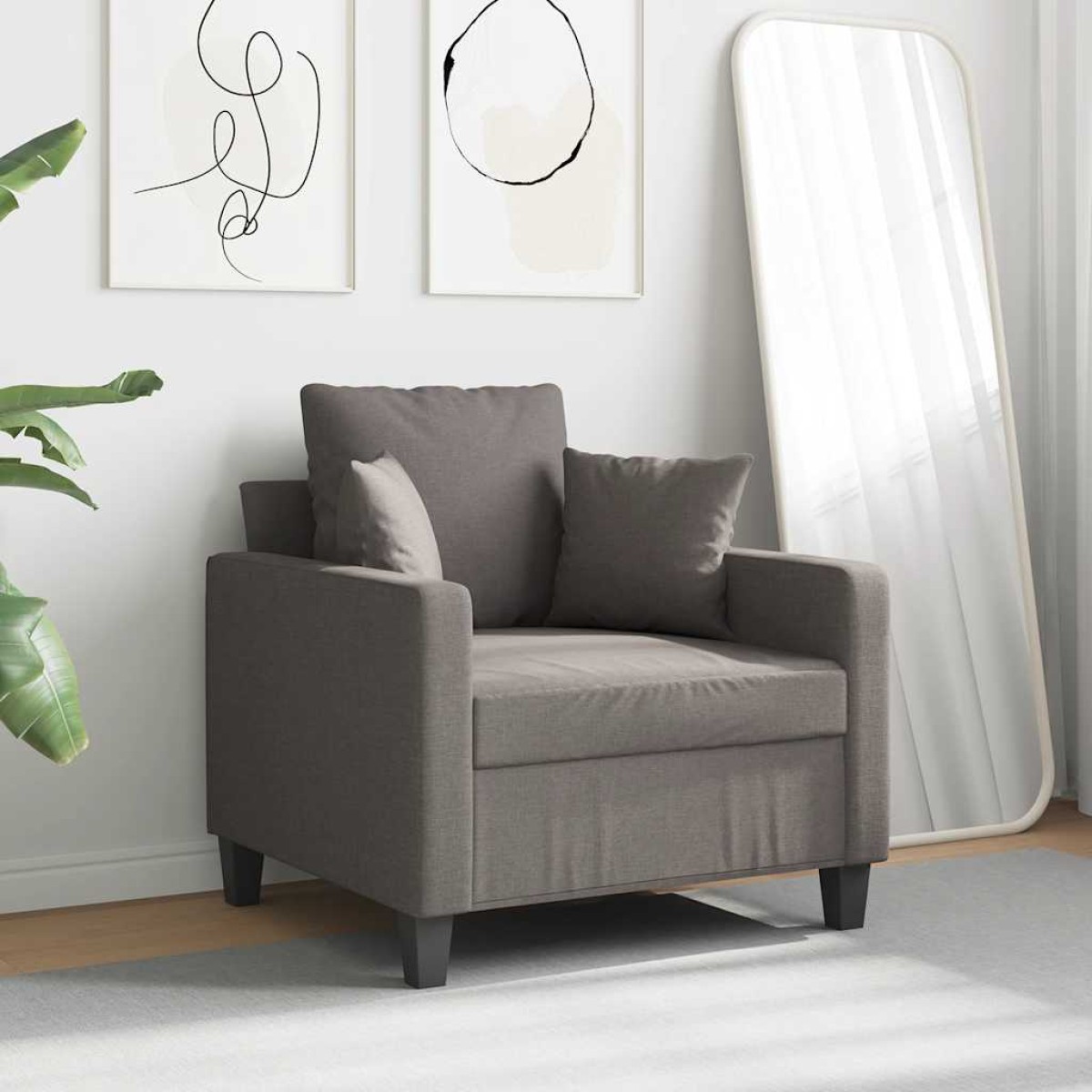 vidaXL Πολυθρόνα Taupe 60 εκ. Υφασμάτινη