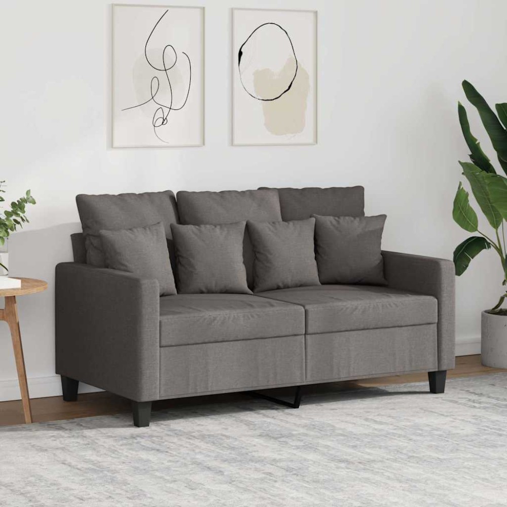 vidaXL Καναπές Διθέσιος Taupe 120 εκ. Υφασμάτινος