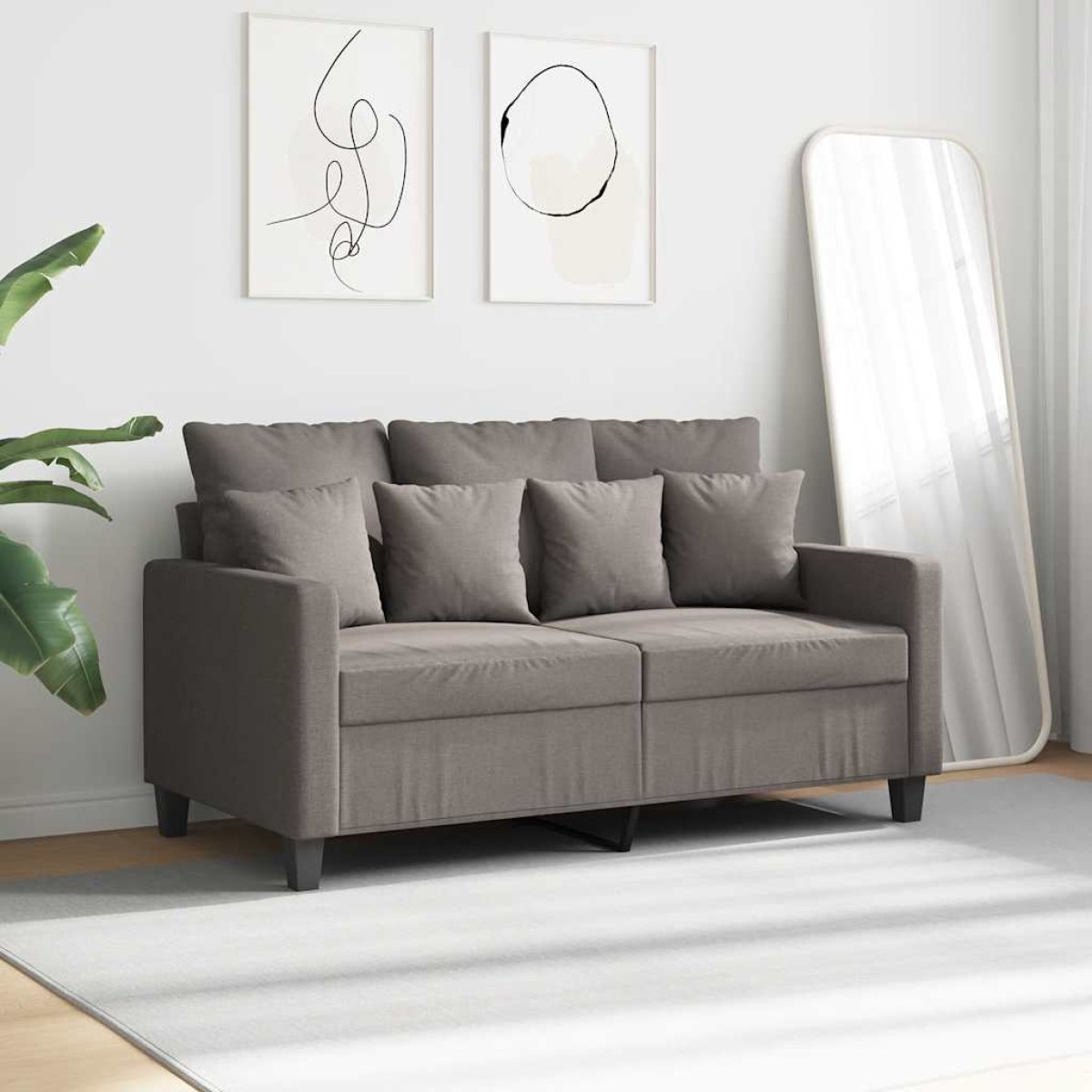 vidaXL Καναπές Διθέσιος Taupe 120 εκ. Υφασμάτινος