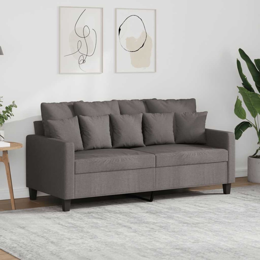 vidaXL Καναπές Διθέσιος Taupe 140 εκ. Υφασμάτινος