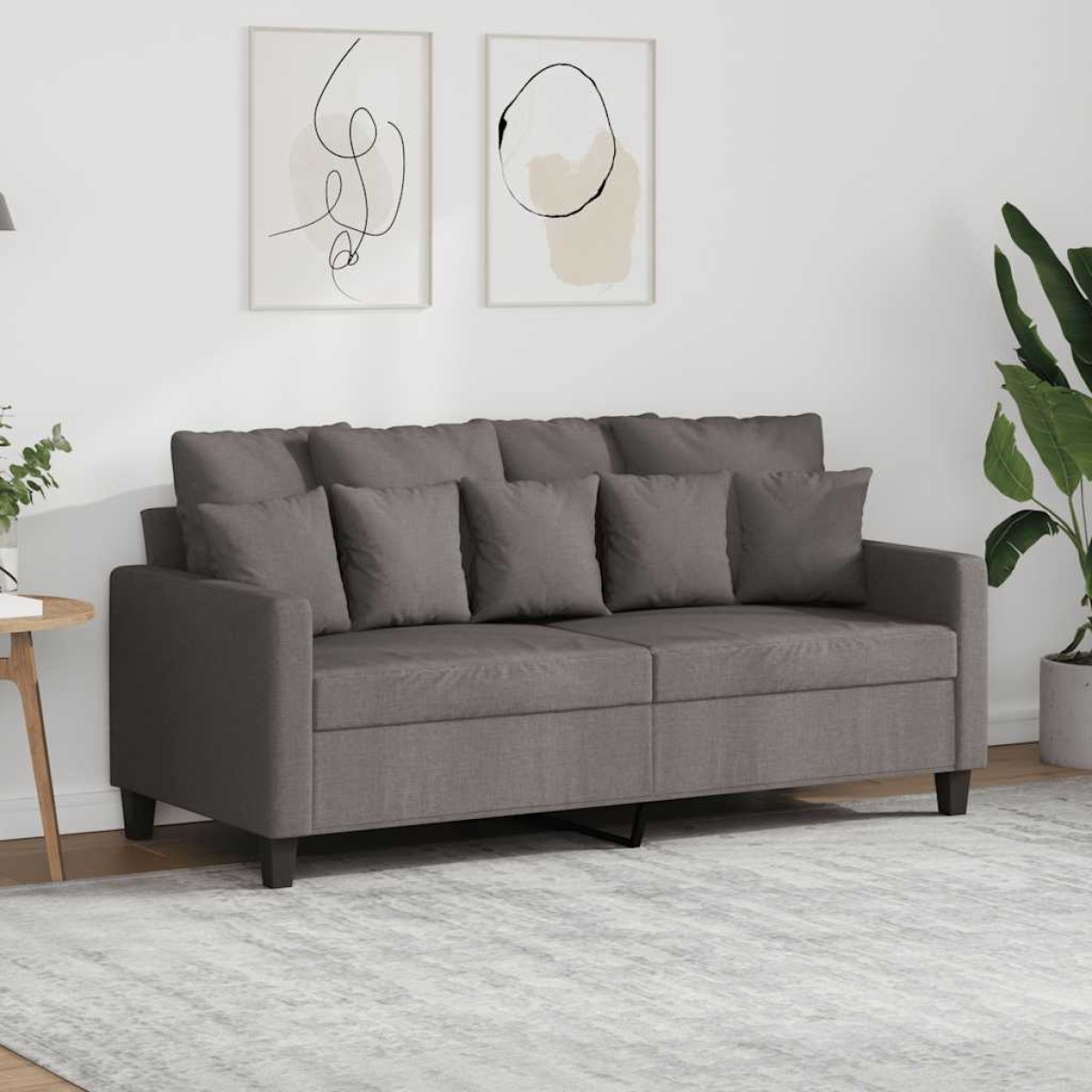vidaXL Καναπές Διθέσιος Taupe 140 εκ. Υφασμάτινος