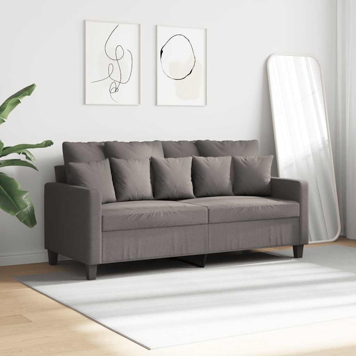 vidaXL Καναπές Διθέσιος Taupe 140 εκ. Υφασμάτινος