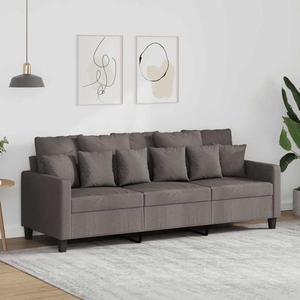 vidaXL Καναπές Τριθέσιος Taupe 180 εκ. Υφασμάτινος