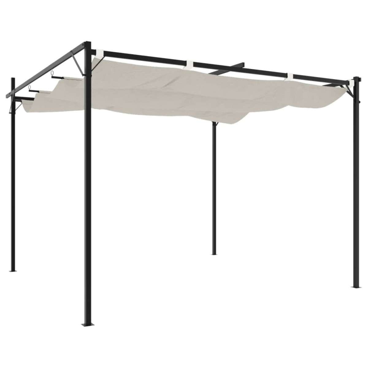 vidaXL Πέργκολα με Πτυσσόμενη Οροφή Κρεμ 295 x 292 x 230 εκ.
