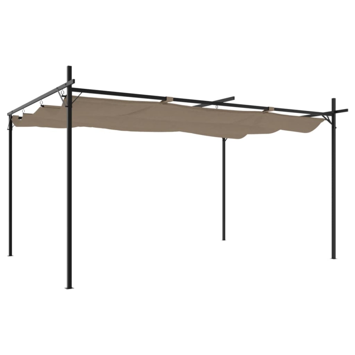 vidaXL Πέργκολα με Πτυσσόμενη Οροφή Taupe 395 x 292 x 230 εκ.