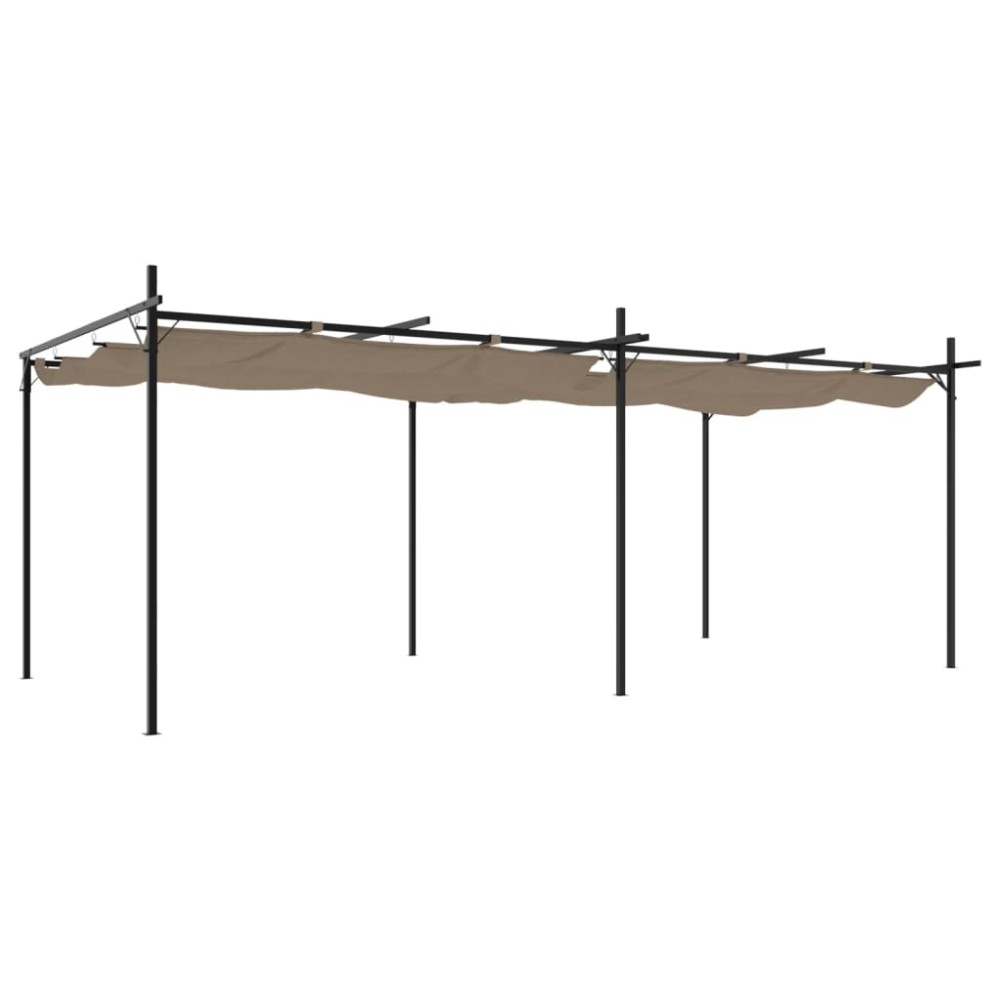 vidaXL Πέργκολα με Πτυσσόμενη Οροφή Taupe 589 x 292 x 230 εκ.