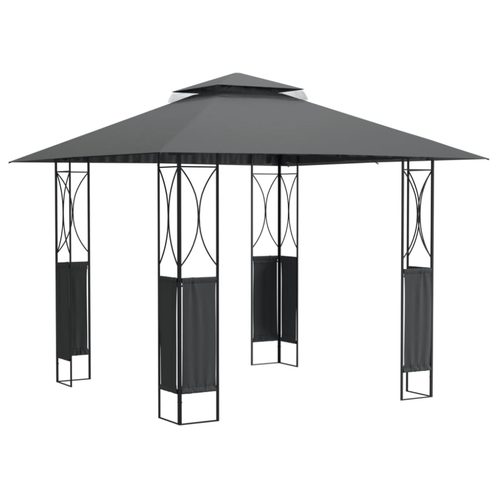 vidaXL Κιόσκι με Οροφή Ανθρακί 300 x 300 x 270 εκ. από Ατσάλι