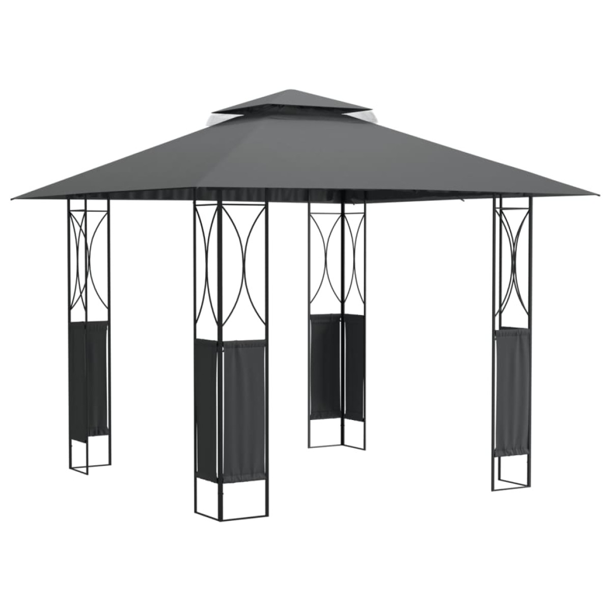 vidaXL Κιόσκι με Οροφή Ανθρακί 300 x 300 x 270 εκ. από Ατσάλι