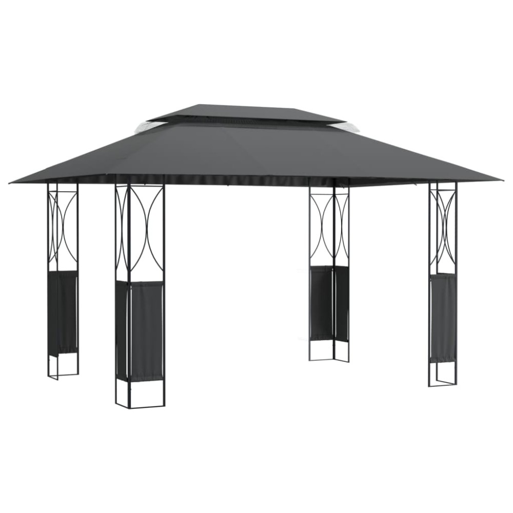 vidaXL Κιόσκι με Οροφή Ανθρακί 400 x 300 x 270 εκ. από Ατσάλι