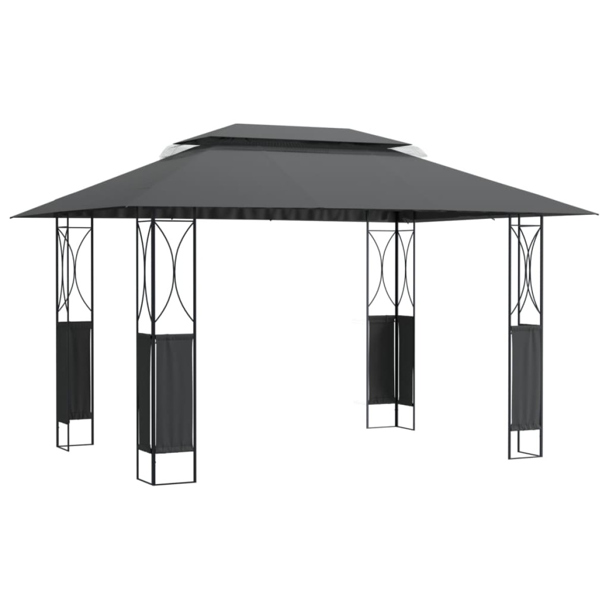 vidaXL Κιόσκι με Οροφή Ανθρακί 400 x 300 x 270 εκ. από Ατσάλι