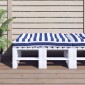 vidaXL Μαξιλάρι Παλέτας Μπλε & Λευκό Ριγέ 120 x 80 x 12 εκ. Υφασμάτινο