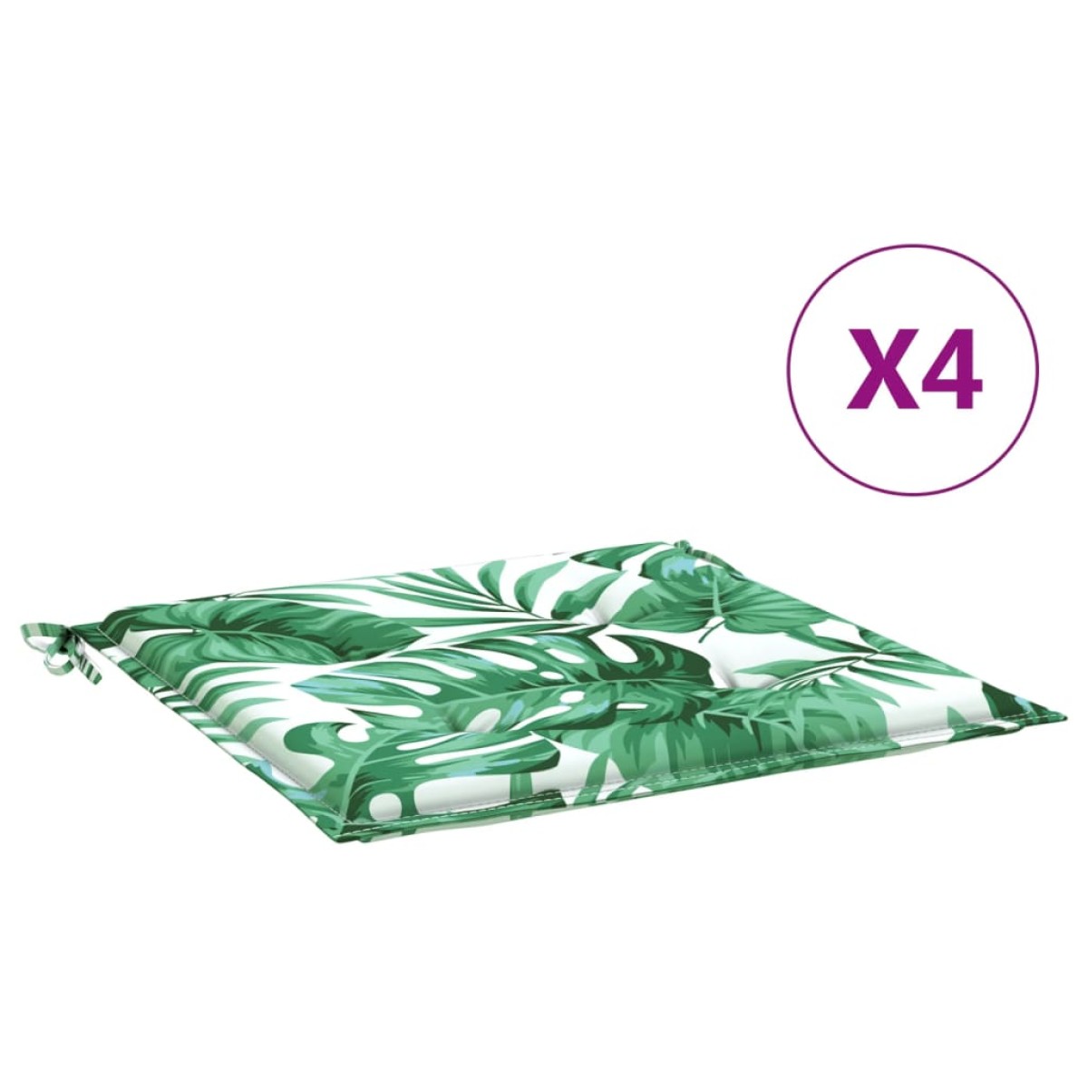 vidaXL Μαξιλάρια Καρέκλας 4 τεμ. Σχέδιο Φύλλων 40x40x3 εκ. Υφασμάτινα