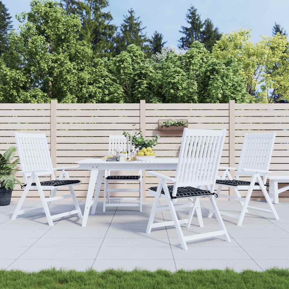vidaXL Μαξιλάρια Καρέκλας 4 τεμ. Μαύρο Καρό 40 x 40 x 4 εκ. Υφασμάτινα