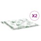 vidaXL Μαξιλάρια Καρέκλας 2 τεμ. Σχέδιο Φύλλων 40x40x3 εκ. Υφασμάτινα