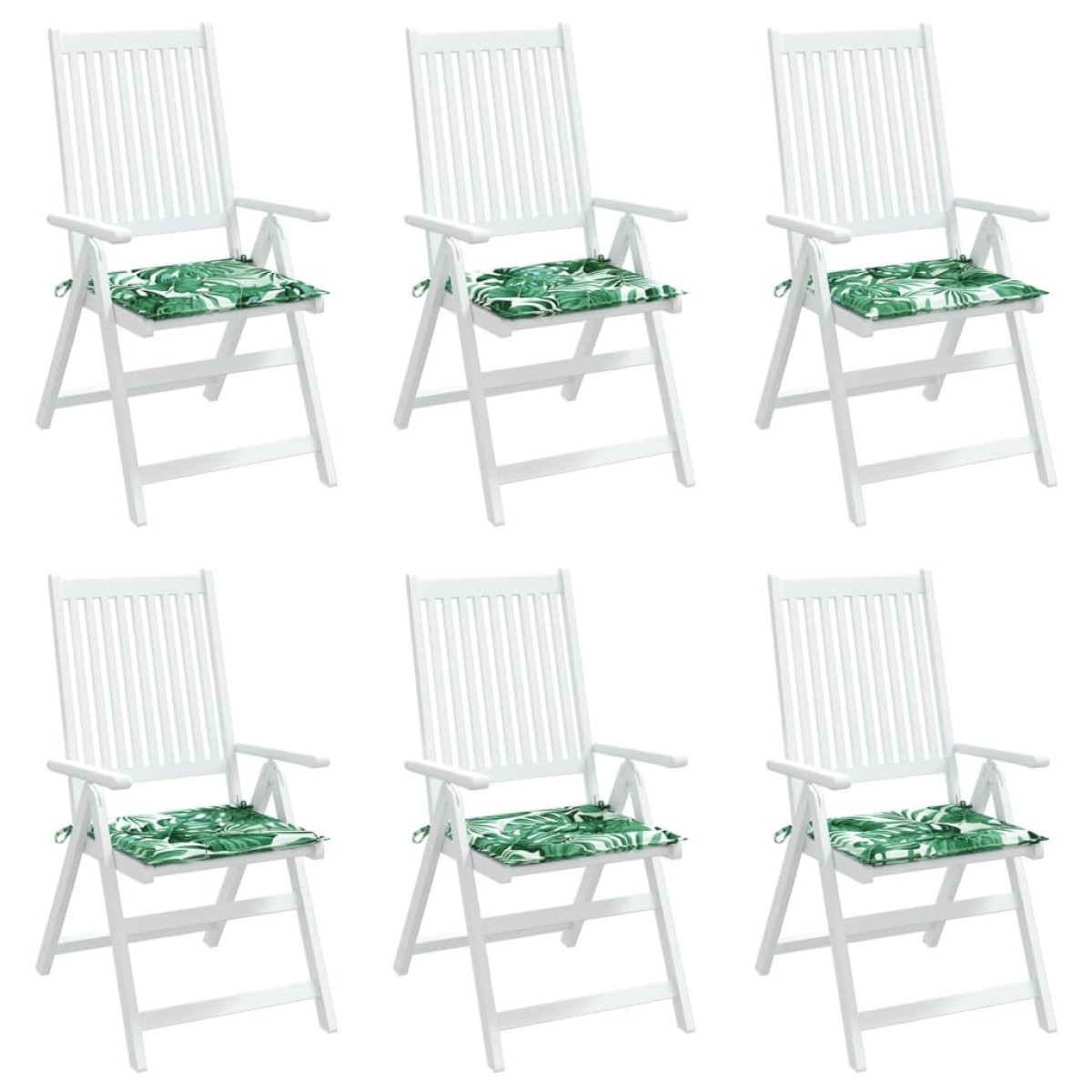 vidaXL Μαξιλάρια Καρέκλας 6 τεμ. Σχέδιο Φύλλων 50x50x3 εκ. Υφασμάτινα