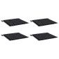 vidaXL Μαξιλάρια Καρέκλας 4 τεμ. Μαύρο Καρό 50 x 50 x 3 εκ. Υφασμάτινα