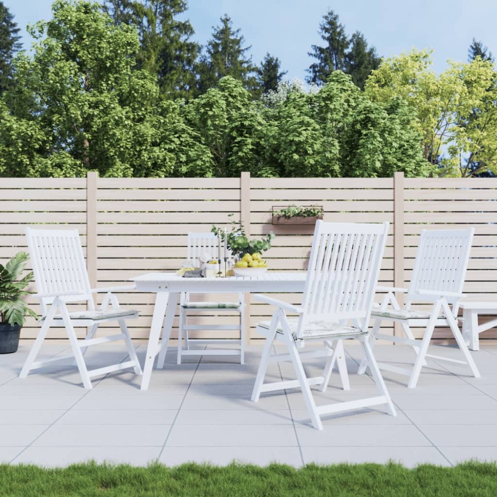 vidaXL Μαξιλάρια Καρέκλας 4 τεμ. Σχέδιο Φύλλων 50x50x4 εκ. Υφασμάτινα