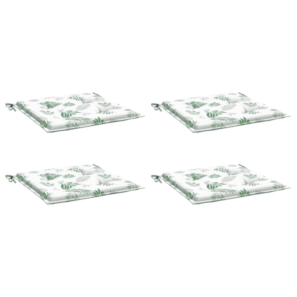 vidaXL Μαξιλάρια Καρέκλας 4 τεμ. Σχέδιο Φύλλων 50x50x3 εκ. Υφασμάτινα