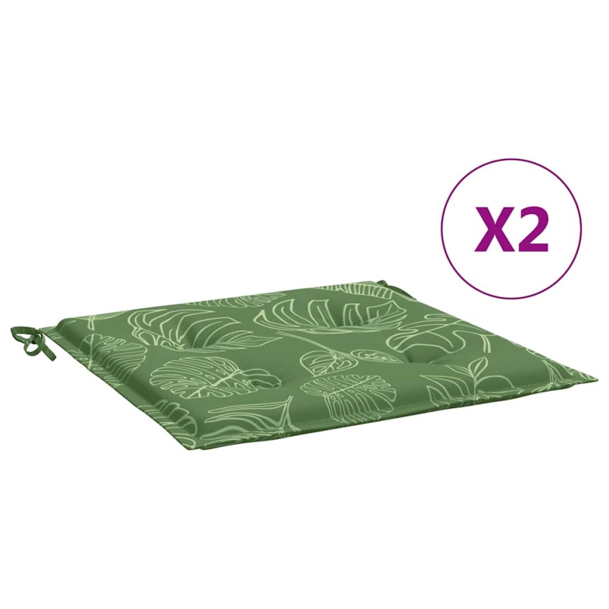 vidaXL Μαξιλάρια Καρέκλας 2 τεμ. Σχέδιο Φύλλων 50x50x3 εκ. Υφασμάτινα