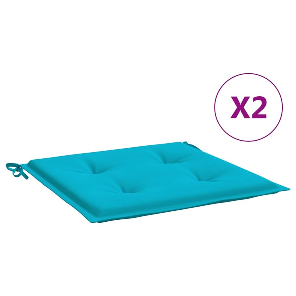 vidaXL Μαξιλάρια Καρέκλας Κήπου 2 τεμ. Τιρκουάζ 50x50x4 εκ. Υφασμάτινα