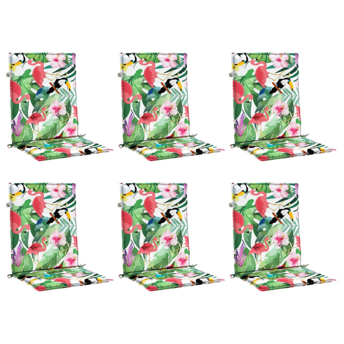 vidaXL Μαξιλάρια Καρέκλας με Πλάτη 6 τεμ. Πολύχρωμα Υφασμάτινα