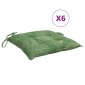 vidaXL Μαξιλάρια Καρέκλας 6 τεμ. Σχέδιο Φύλλων 50x50x7 εκ. Υφασμάτινα