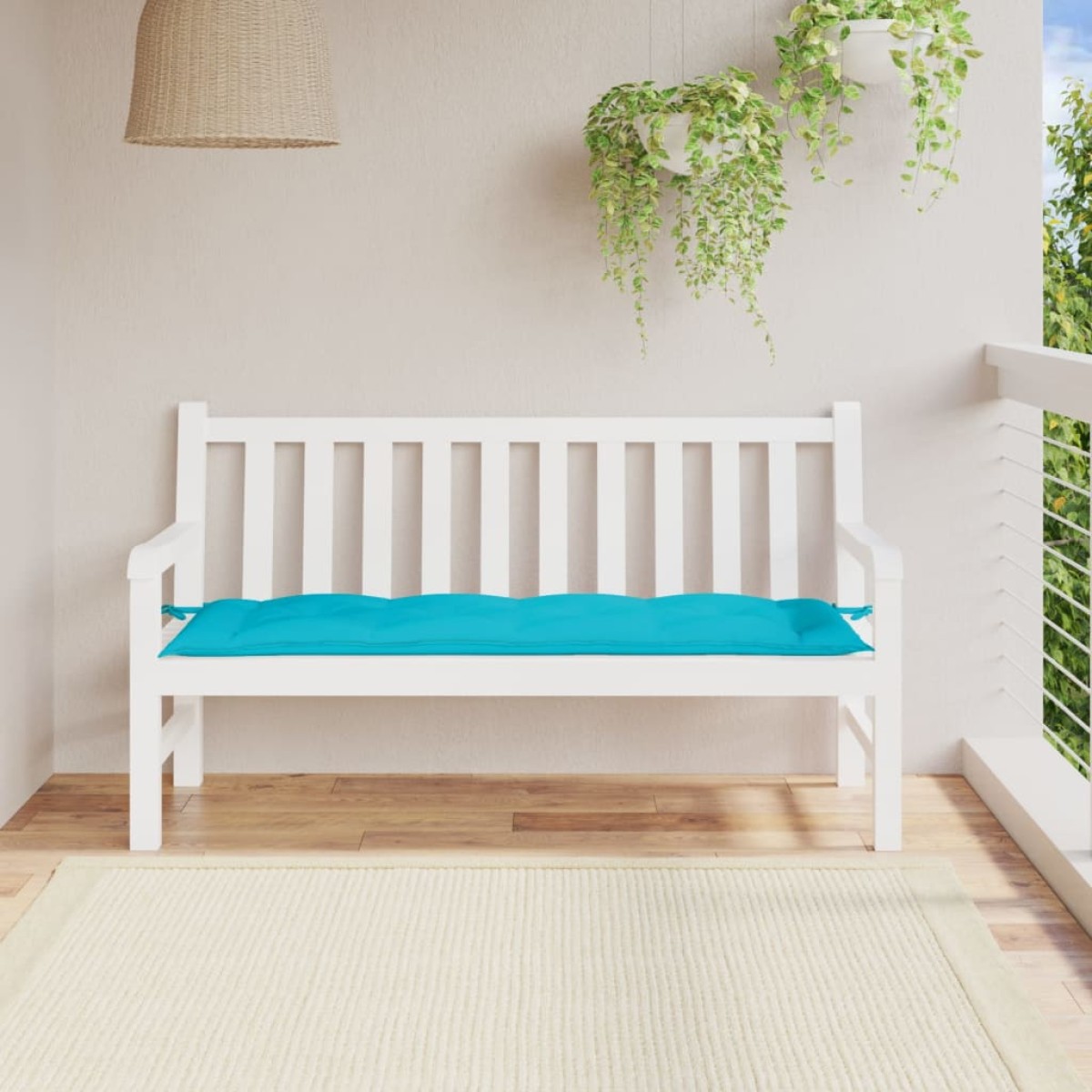 vidaXL Μαξιλάρι Πάγκου Κήπου Τιρκουάζ 150x50x7 εκ. Ύφασμα Oxford