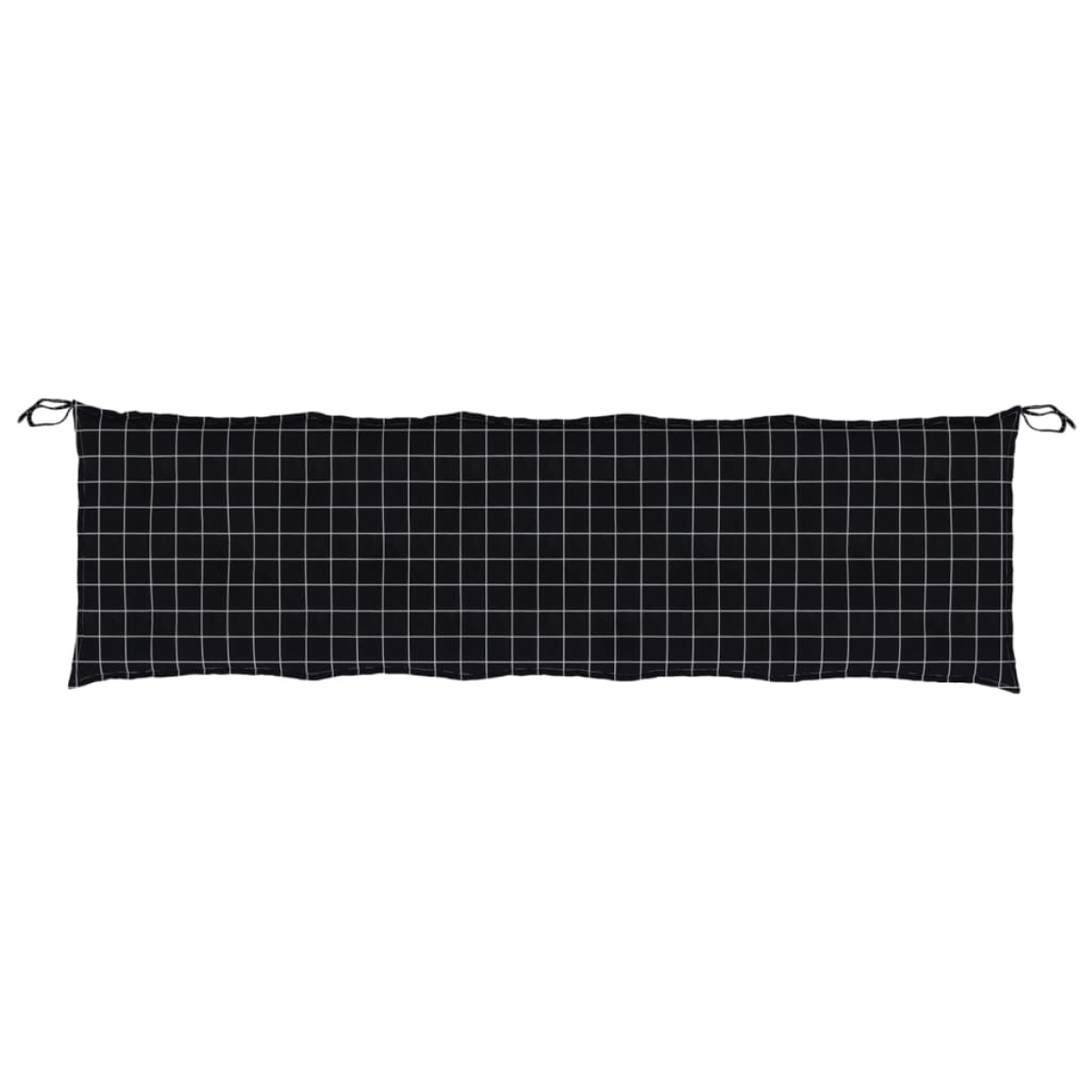 vidaXL Μαξιλάρι Πάγκου Κήπου Μαύρο Καρό 180x50x7 εκ. Ύφασμα Oxford