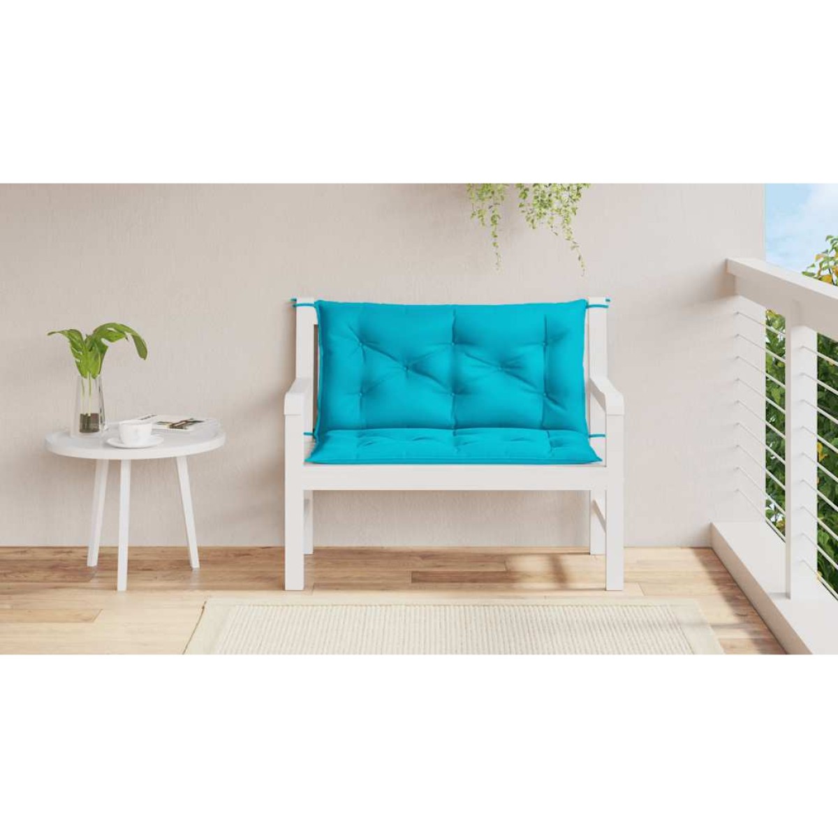 vidaXL Μαξιλάρια Πάγκου Κήπου 2 τεμ. Τιρκουάζ 100x50x7 εκ. Υφασμάτινα