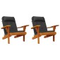 vidaXL Μαξιλάρια Καρέκλας Adirondack 2 τεμ. Μαύρα από Ύφασμα Oxford