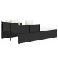 vidaXL Ξαπλώστρα Μαύρη 182 x 118 x 63 εκ. Συνθετικό Ρατάν με Μαξιλάρια