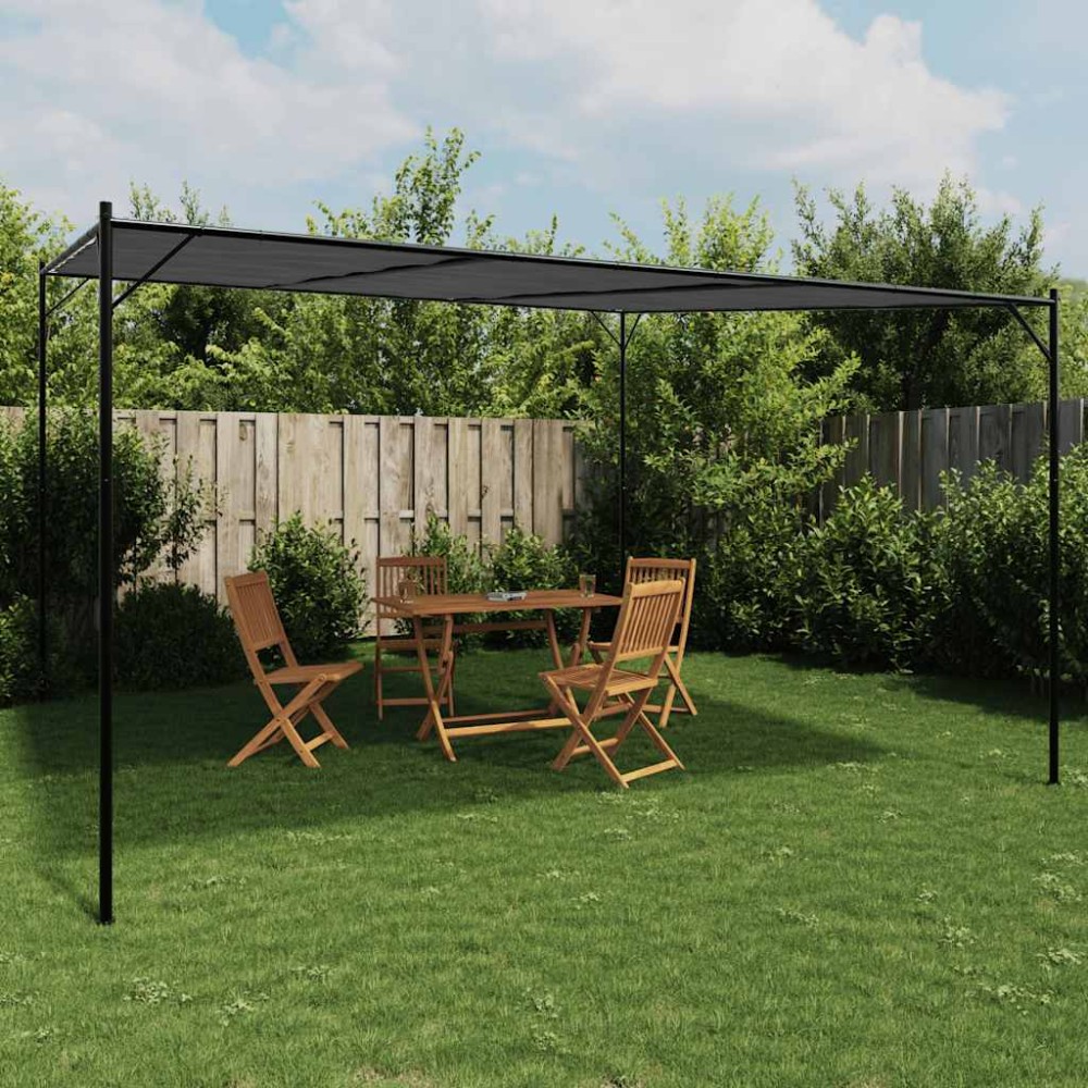 vidaXL Κιόσκι Ανθρακί 4x4 μ. 180 γρ/μ² από Ύφασμα και Ατσάλι