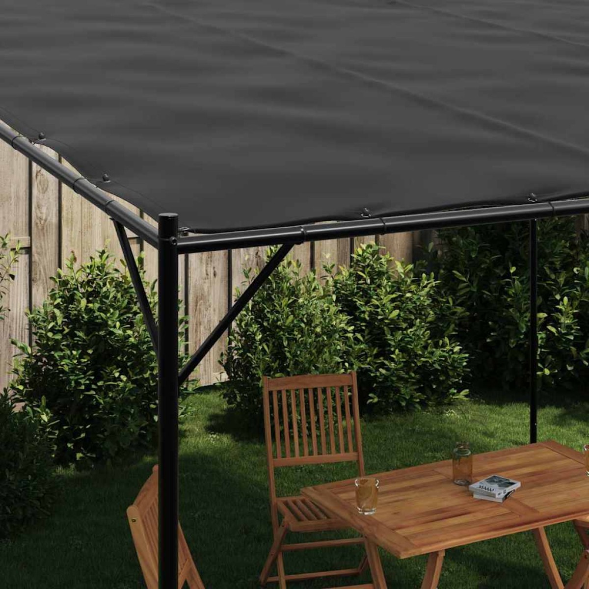 vidaXL Κιόσκι Ανθρακί 4x4 μ. 180 γρ/μ² από Ύφασμα και Ατσάλι