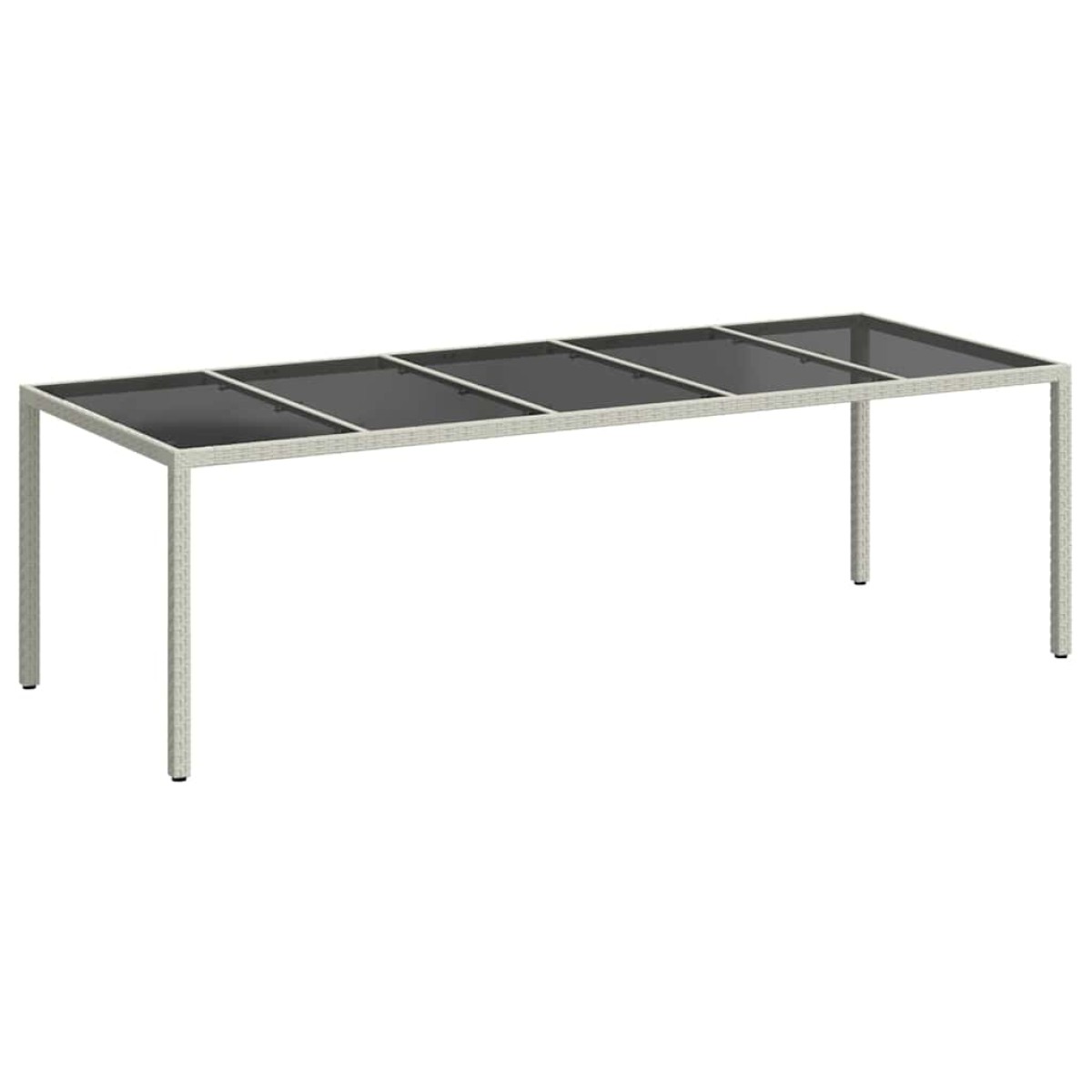 vidaXL Τραπέζι Κήπου Λευκό 250x100x75 εκ. Συνθετ. Ρατάν/Ψημένο Γυαλί