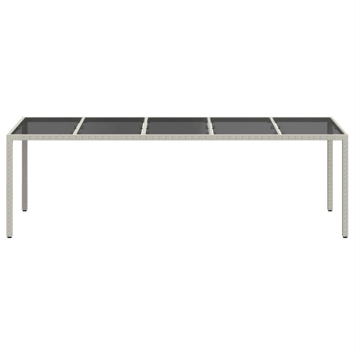 vidaXL Τραπέζι Κήπου Λευκό 250x100x75 εκ. Συνθετ. Ρατάν/Ψημένο Γυαλί