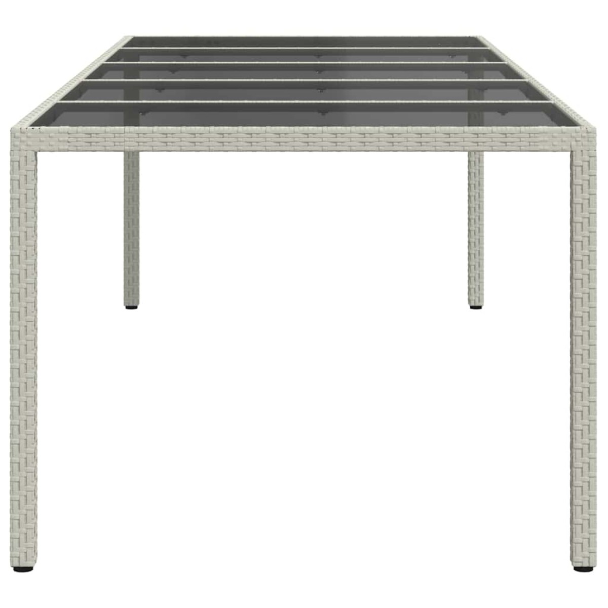 vidaXL Τραπέζι Κήπου Λευκό 250x100x75 εκ. Συνθετ. Ρατάν/Ψημένο Γυαλί