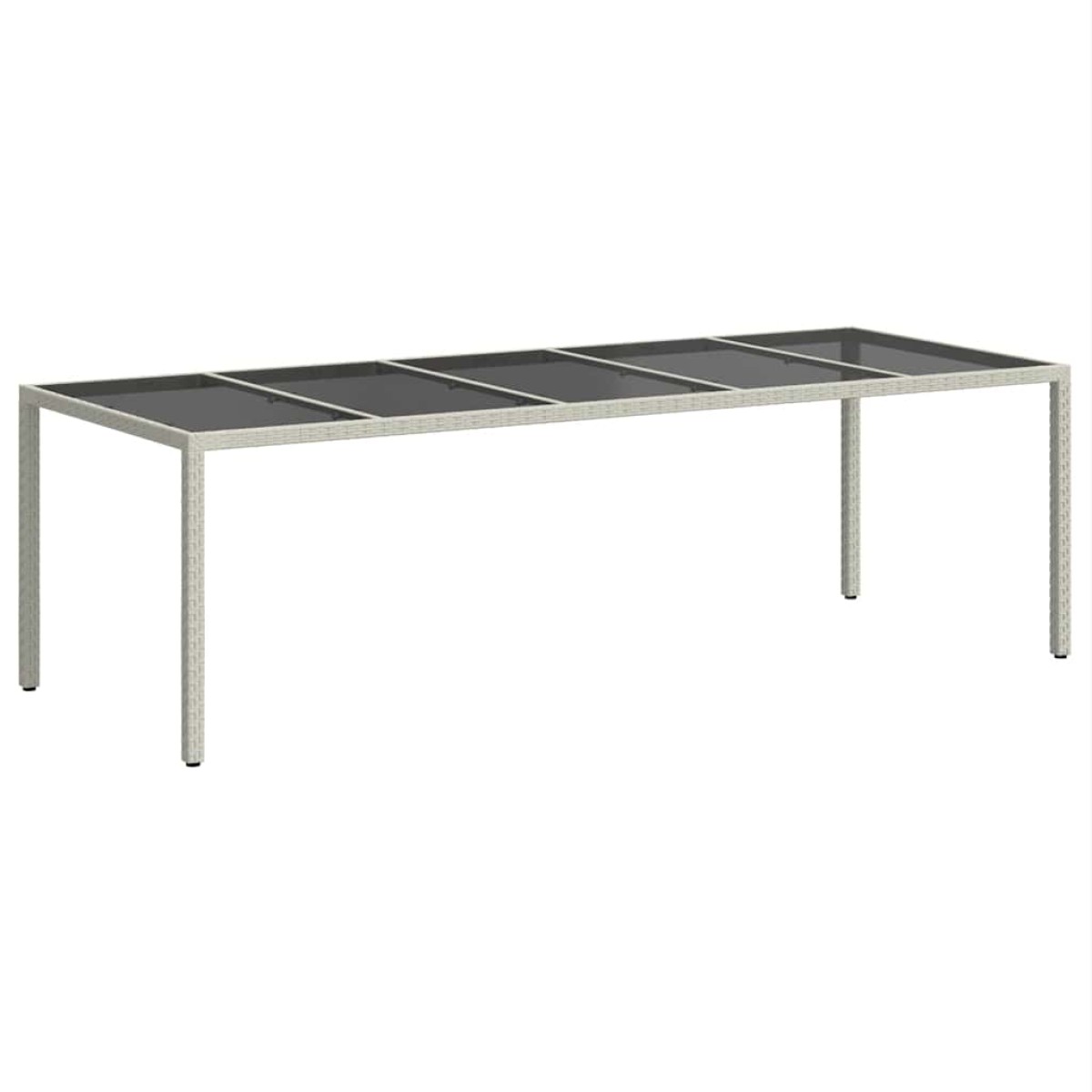 vidaXL Τραπέζι Κήπου Λευκό 250x100x75 εκ. Συνθετ. Ρατάν/Ψημένο Γυαλί