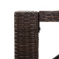 vidaXL Τραπέζι Μπαρ με Γυάλ. Επιφάνεια Καφέ 105x80x110 εκ. Συνθ. Ρατάν