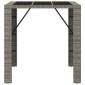 vidaXL Τραπέζι Μπαρ με Γυάλ. Επιφάνεια Γκρι 105x80x110 εκ. Συνθ. Ρατάν