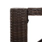 vidaXL Τραπέζι Μπαρ με Γυάλ. Επιφάνεια Καφέ 185x80x110 εκ. Συνθ. Ρατάν