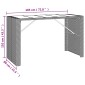 vidaXL Τραπέζι Μπαρ με Γυάλ. Επιφάνεια Γκρι 185x80x110 εκ. Συνθ. Ρατάν