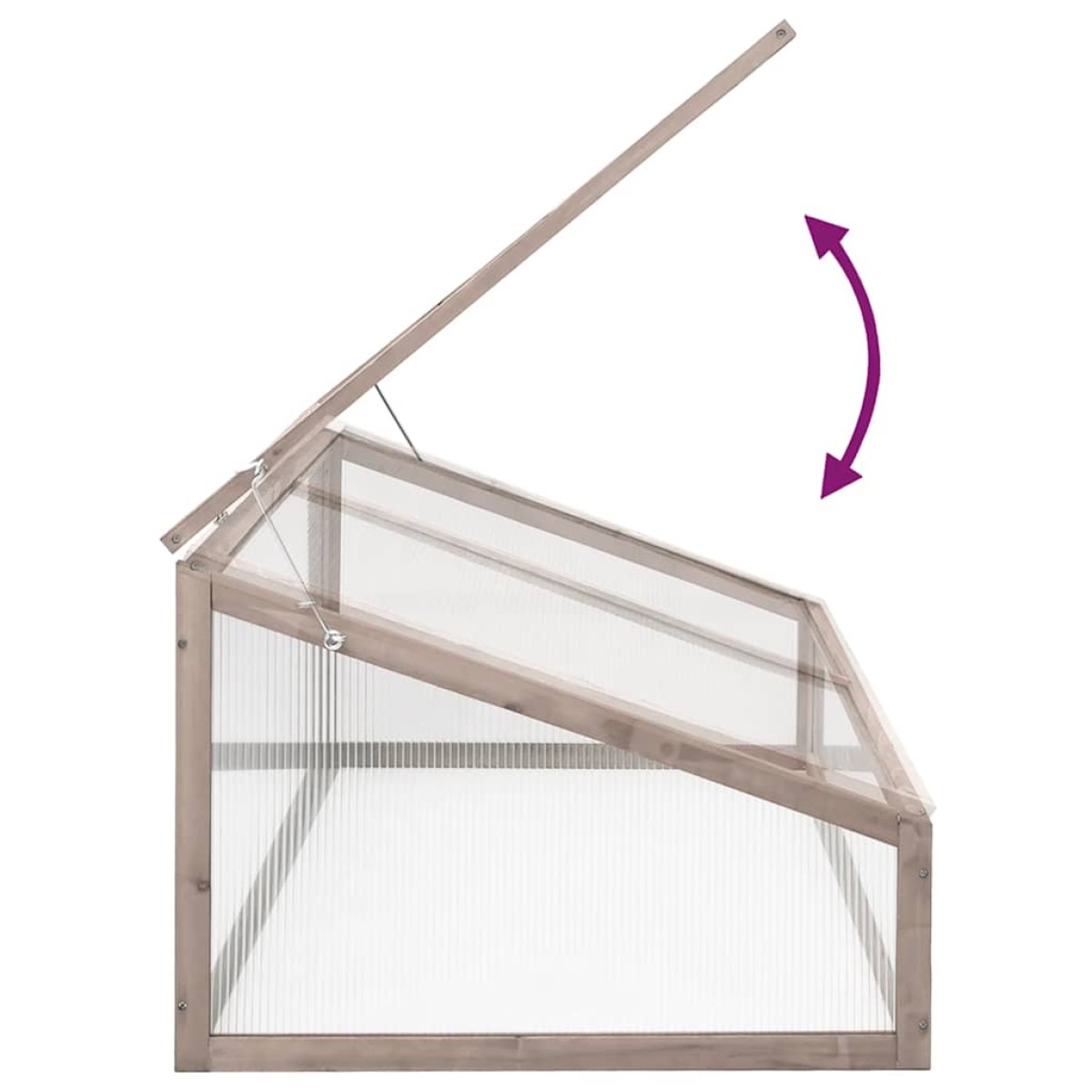 vidaXL Θερμοκήπιο Γκρι 110 x 58,5 x 39 εκ. από Ξύλο Ελάτης