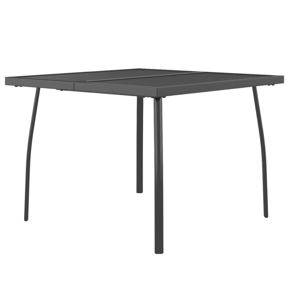 vidaXL Τραπέζι Κήπου Ανθρακί με Πλέγμα 100x100x72 εκ. Ατσάλινο