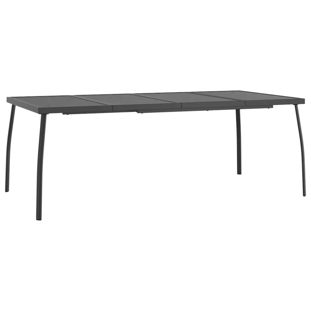 vidaXL Τραπέζι Κήπου Ανθρακί με Πλέγμα 200x100x72 εκ. Ατσάλινο