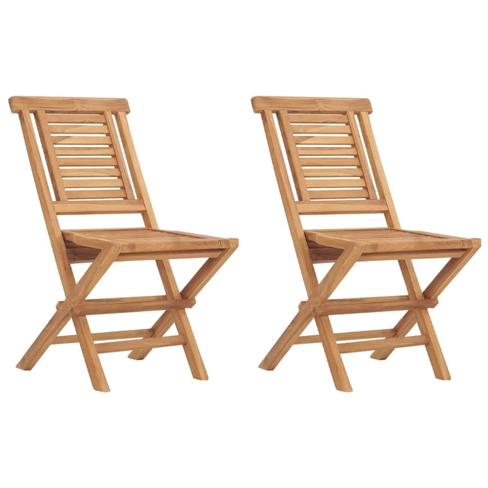 vidaXL Πτυσσόμενες Καρέκλες 2 τεμ. 47x63x90 εκ. Μασίφ Ξύλο Teak