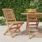 vidaXL Καρέκλες Κήπου Πτυσσόμενες 2 τεμ. 47x63x90 εκ. Μασίφ Ξύλο Teak