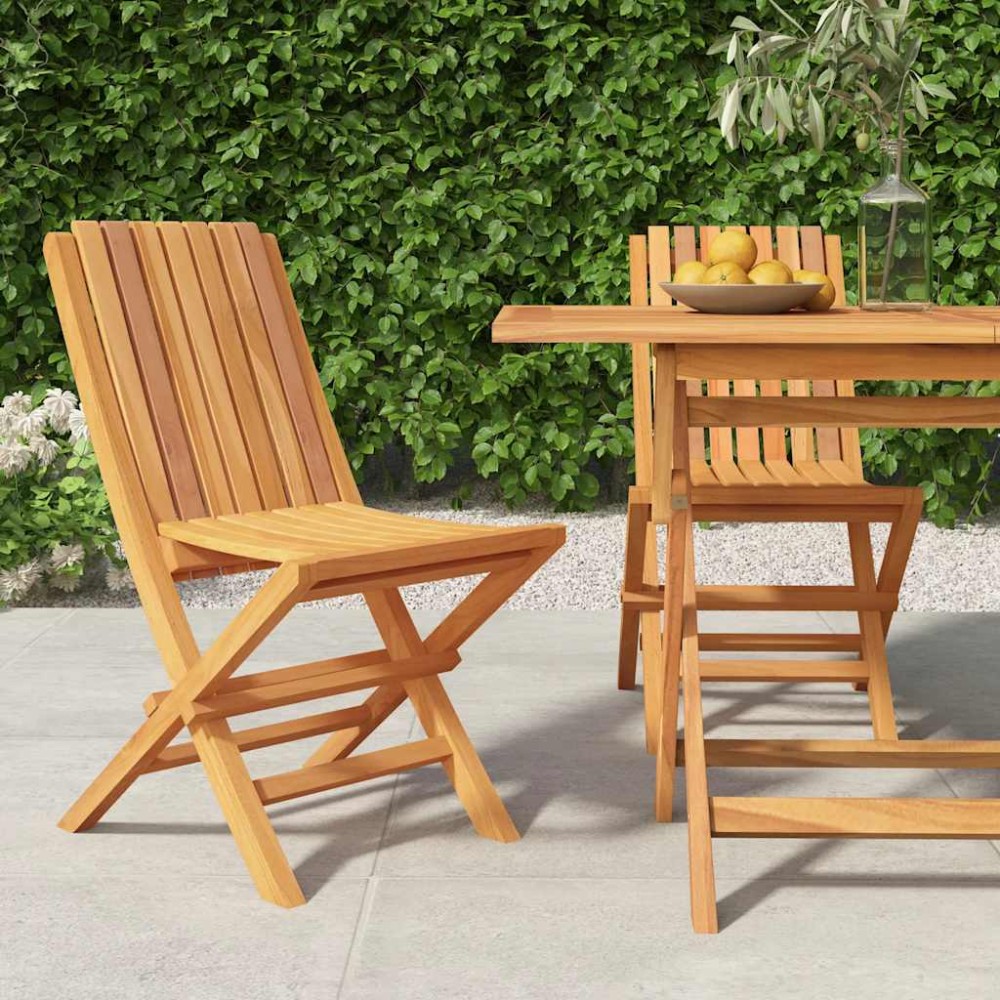 vidaXL Πτυσσόμενες Καρέκλες 2 τεμ. 47x47x89 εκ. Μασίφ Ξύλο Teak