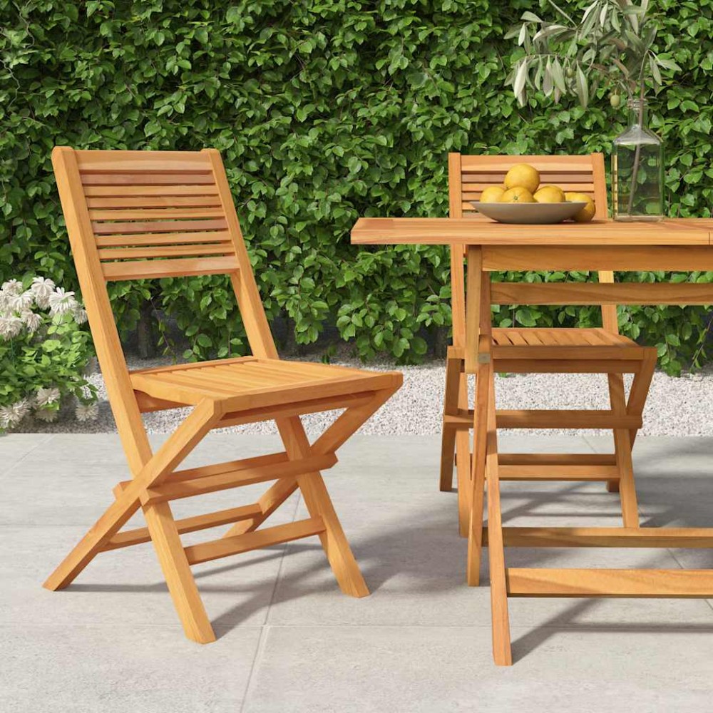 vidaXL Πτυσσόμενες Καρέκλες 2 τεμ. 47x62x90 εκ. Μασίφ Ξύλο Teak